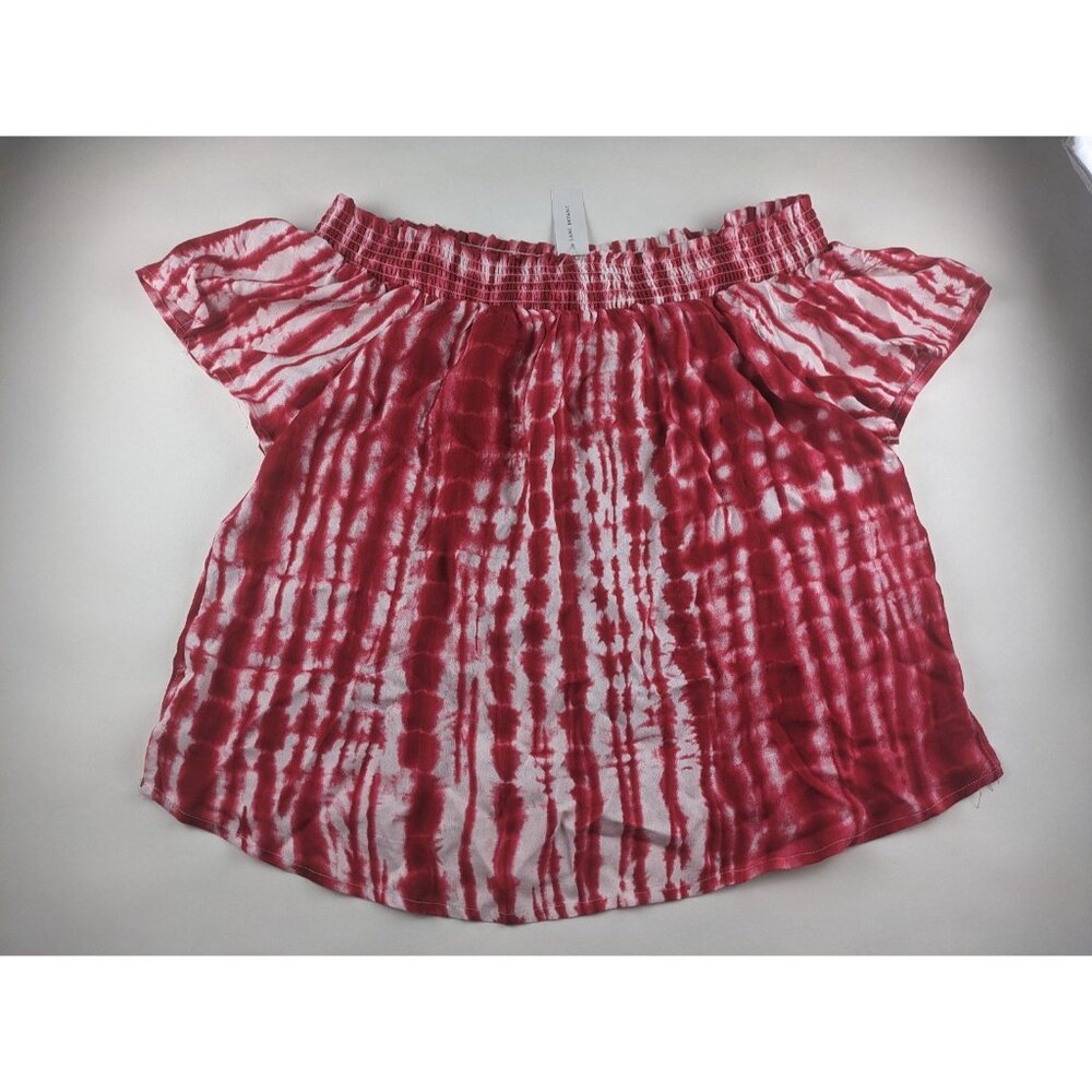 Lane Bryant Red Tie Dye Off the Shoulder Top Women's 14/16